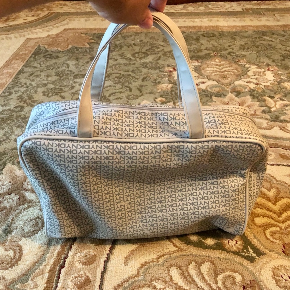 DKNY Beige Monogram Cosmetic Bag